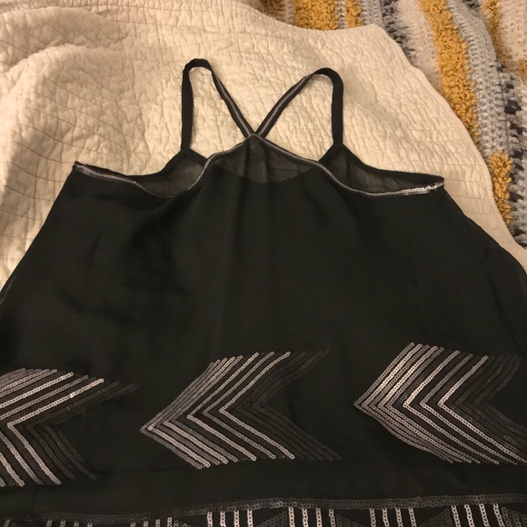 Black with silver sequins tank top. - Picture 7 of 7